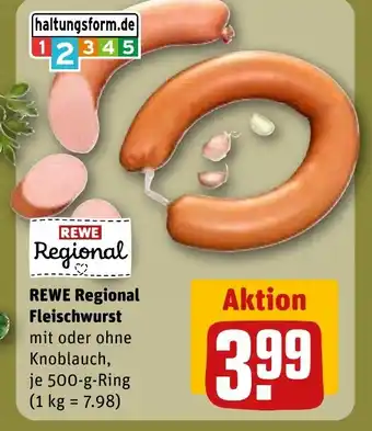 REWE DE REWE Regional Fleischwurst tilbud