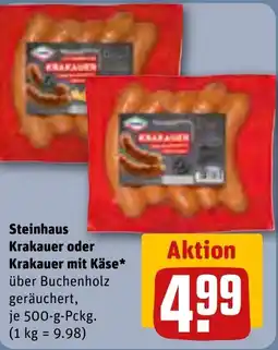REWE DE Steinhaus Krakauer oder Krakauer mit Käse* über Buchenholz tilbud