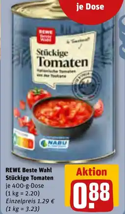 REWE DE REWE Beste Wahl Stückige Tomaten tilbud