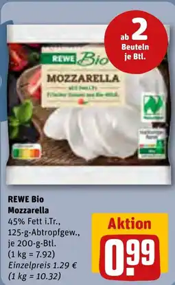 REWE DE REWE Bio Mozzarella tilbud
