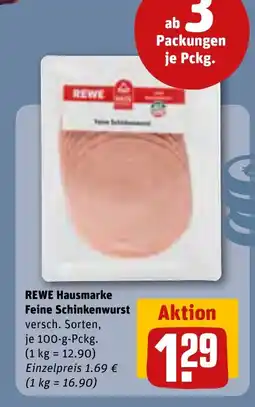 REWE DE REWE Hausmarke Feine Schinkenwurst tilbud