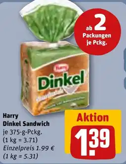 REWE DE Harry Dinkel Sandwich tilbud