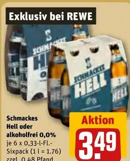 REWE DE Schmackes Hell oder alkoholfrei 0,0% tilbud