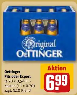 REWE DE Oettinger Pils oder Export tilbud
