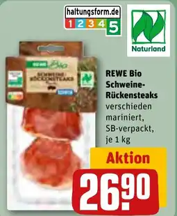 REWE DE REWE Bio Schweine- Rückensteaks tilbud