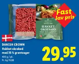 Lidl Hakket oksekød med 35% grøntsager tilbud