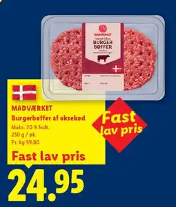 Lidl Burgerbøffer af oksekød tilbud