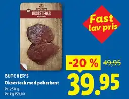 Lidl Oksestek med peberkant tilbud