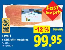 Lidl Hel laksefilet med skind tilbud