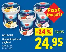 Lidl Milbona Græsk-inspireret yoghurt (flere små bægre) tilbud