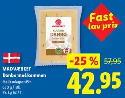 Lidl Danbo med kommen tilbud