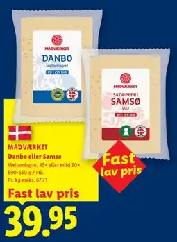 Lidl Danbo eller Samsø tilbud