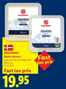 Lidl Madværket Danbo skiveost tilbud