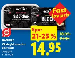 Lidl NATURLI' økologisk smørbar / blok tilbud