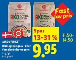 Lidl Økologiske grov- eller finvalsede havregryn tilbud