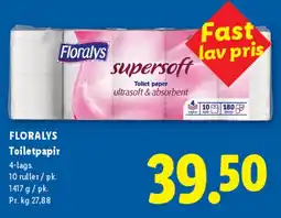 Lidl Floralys Supersoft toiletpapir, 10 ruller tilbud