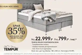 TEMPUR RELIEVE KONTINENTALSENG