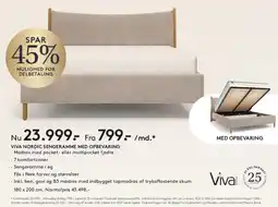 SENG Viva Nordic sengeramme med opbevaring tilbud
