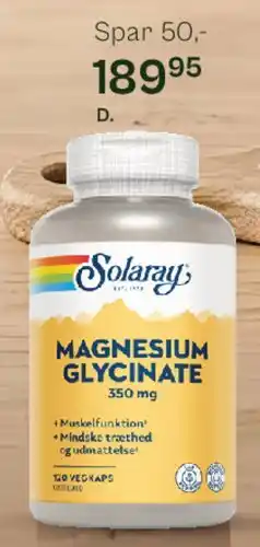 Helsam Solaray Magnesium Glycinate tilbud