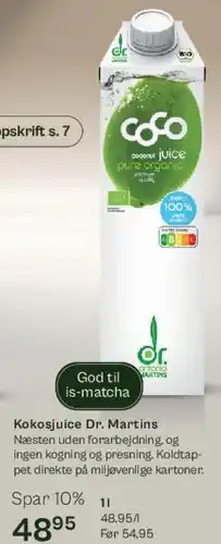 Helsam Kokosjuice Dr. Martins tilbud