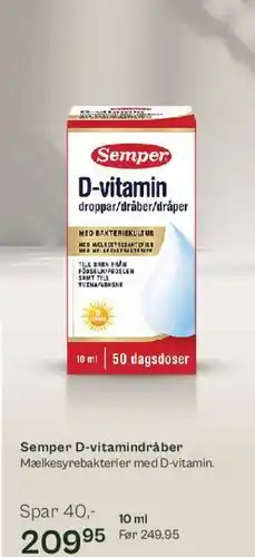 Helsam Semper D-vitamin dråber tilbud
