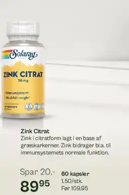 Helsam Zink Citrat tilbud
