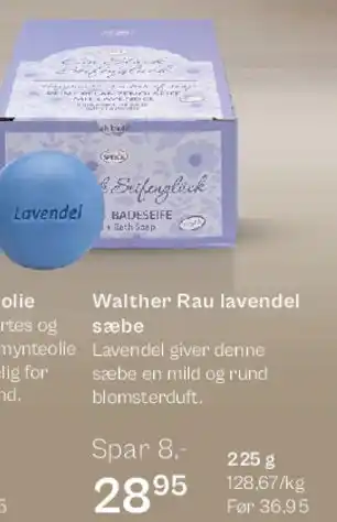 Helsam Walther Rau lavendel sæbe tilbud