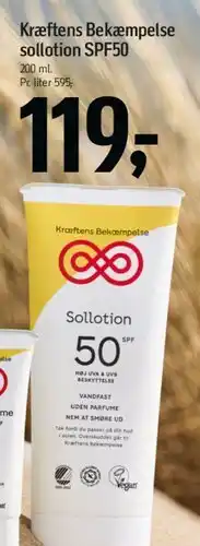 Føtex Kræftens Bekæmpelse Solotion SPF50 / Ansigtscreme SPF50 tilbud