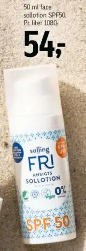 Føtex Ansigts solotion SPF50 tilbud