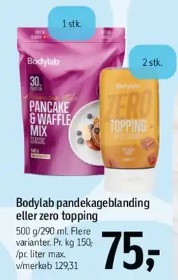 Føtex Bodylab Pancake & Waffle Mix / Zero Topping tilbud
