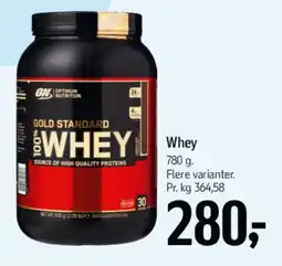 Føtex Gold Standard 100% Whey tilbud