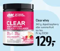 Føtex Clear Whey (protein isolate + collagen) tilbud