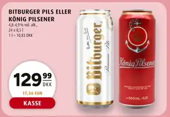 Scandinavian Park Bitburger Pils eller König pilsener tilbud