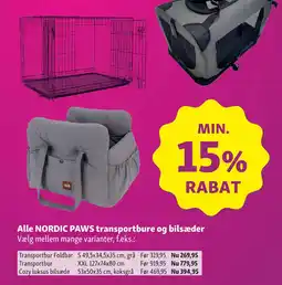 Maxi Zoo Alle nordic paws transportbure og bilsæder tilbud