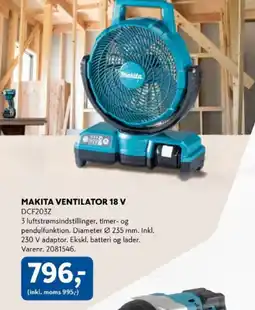 Davidsen Makita ventilator 18 V DCF203Z tilbud