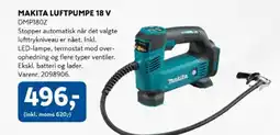 Davidsen Makita luftpumpe 18 V DMP180Z tilbud