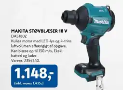 Davidsen Makita støvblæser 18 V DAS180Z tilbud