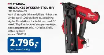 Davidsen MILWAUKEE Dykkerpistol 18 V tilbud