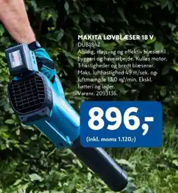 Davidsen MAKITA Løvblæser 18 V tilbud