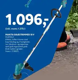 Davidsen MAKITA Græstrimmer 18 V DUR192LZ tilbud