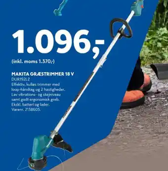MAKITA Græstrimmer 18 V DUR192LZ