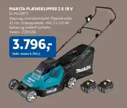 Davidsen MAKITA Plæneklipper 2 X 18 V tilbud