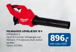 Davidsen MILWAUKEE Løvblæser 18 V tilbud