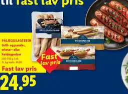 Lidl Pålægslagteren Grill- og pande-, wiener- eller hotdogpølser tilbud