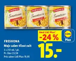 Lidl FRESHONA Majs uden tilsat salt 3 x 212 ml tilbud