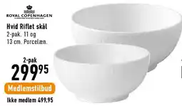 Imerco Hvid Riflet skål (2-pak) tilbud