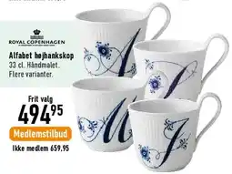 Imerco Royal Copenhagen krus (Alfabet højhankskop / Mega Riflet krus) tilbud
