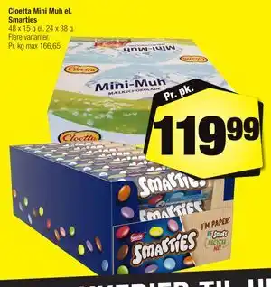 Calle Cloetta Mini Muh el. Smarties tilbud