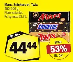 Calle Mars, Snickers el. Twix tilbud