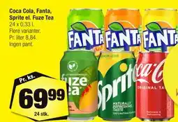 Calle Coca Cola, Fanta, Sprite el. Fuze Tea tilbud
